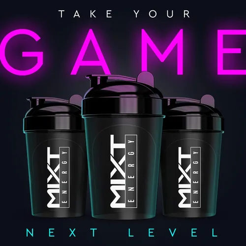 Vista 4 de MIXT Energy Botella agitadora, botella agitadora de 16 onzas, sin BPA y tecnología de mezcla de tapa (16 oz, negro)