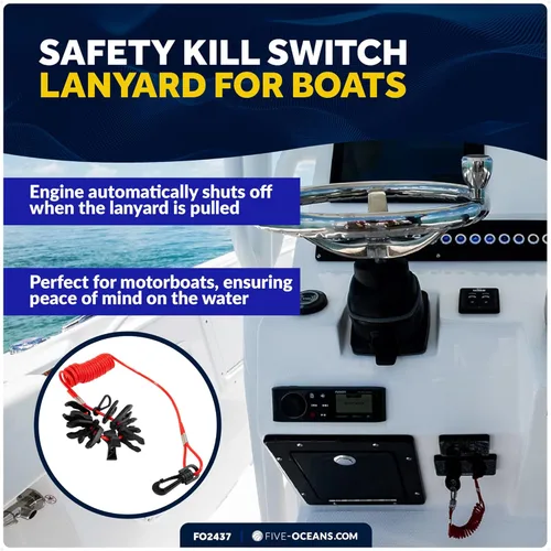 Vista 4 de Five Oceans Cordón universal de 11 teclas para interruptor de matanza de barco Yamaha, Johnson, Evinrude, Mercury, Honda, Tohatsu, Suzuki, Kawasaki