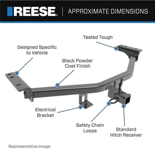 Vista 3 de Receptor Hitch Reese towpower 37042 Clase III Multi-fit con apertura de 2 in