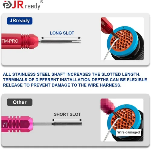 Vista 7 de JRready ST5257-PRO Kit de Herramientas de Conector Deutsch para Contactos Sólidos/Estampados 4#8#16#12#20# 6-22 AWG, con Herramienta de Extracción