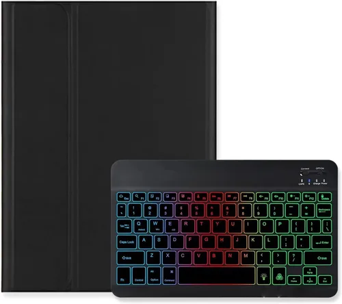 Vista 7 de kaidisen Funda con teclado retroiluminado colorido para Galaxy Tab S6 Lite de 10.4 pulgadas con teclado magnético desmontable Bluetooth RGB