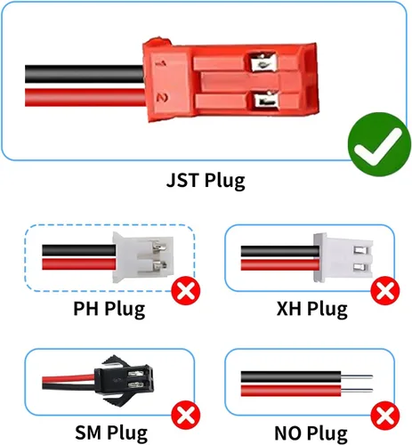 Batería recargable 14500 de 3.7 voltios, 14500 baterías de litio de 500 mAh, conector JST de 2 pines con cable de carga (JST-2 Pin, 14500-500mAh)