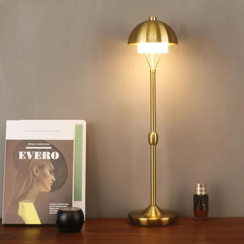 Vista 10 de Modern Table Lamp Cordless Portable Desk Lamp, 2700K Stepless Dimming Rechargeable Battery Operated LED Lights for Bedroom, USB-C Charging, Brushed