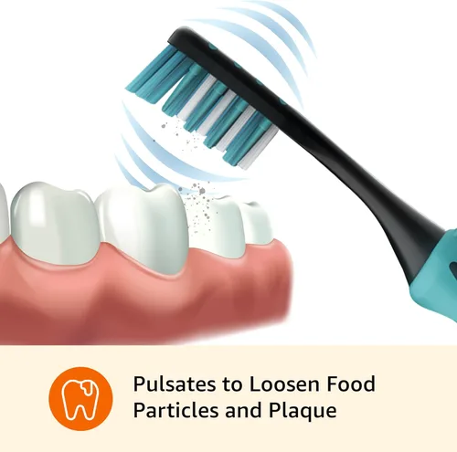 Vista 5 de Yaxa Basics Cepillos de dientes suaves para adultos, limpieza profunda pulsante con cerdas suaves, 2 unidades, colores surtidos