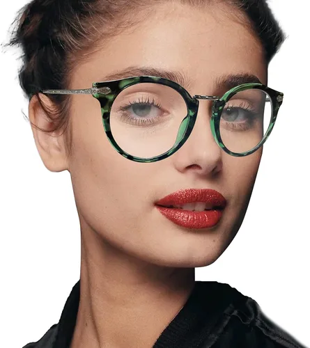Vista 4 de Lentes transparentes de gran tamaño para mujer, con marco cuadrado, sin receta, antirreflejos, bloqueo de luz azul, gafas de lectura