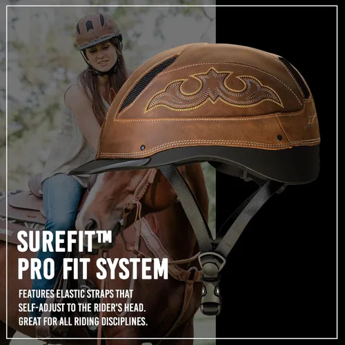 Vista 4 de Troxel Cheyenne Rugged Horse Riding Helmet, Low-Profile, Self-Adjustable Design, Safety Horseback Riding Gear