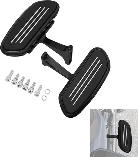 Vista 16 de XFMT Tabla de suelo delantero + estribo del pasajero trasero + estriberas de carretera en ángulo largo para Harley Streamliner Style Touring CVO