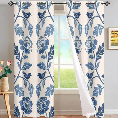 Vista 15 de FUSURIRE Abstract Geometry Print Window Curtain Panels 63 inch Long, Native American Western Window Treatment Grommet Room Darkening Curtains