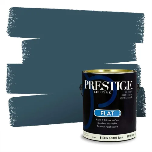 Vista 136 de Prestige Paints - Pintura exterior e imprimación en uno, 1 galón, plano, coincidencia comparable con Behr Misty Isle, P500-N-MQ5-62