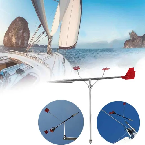 Vista 5 de Vane Veleta meteorológica W - Indicador de dirección del viento de acero inoxidable 304 para yate, barco y vela
