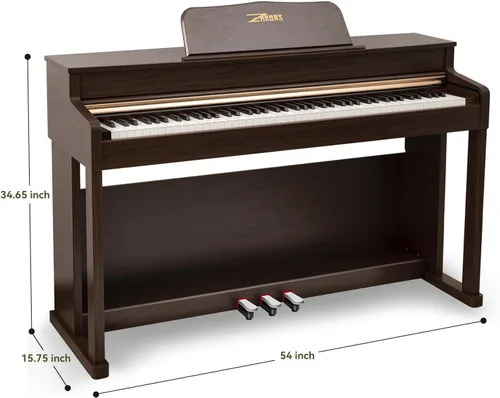 Vista 7 de ZHRUNS - Piano digital de 88 teclas con teclado de tamaño completo y teclas completamente ponderadas, teclado de piano acústico profesional