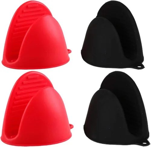 Vista 2 de Juego de guantes de horno de silicona para la cocina, protectores de dedos mini, agarres de pellizco de cocina, soporte para ollas, accesorios