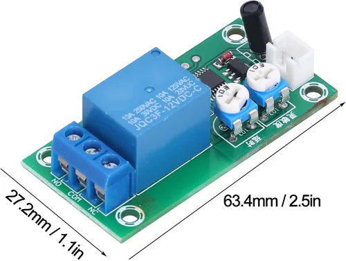 Vista 3 de Módulo de sensor de vibración, DC 12V Sensibilidad Interruptor de retardo de tiempo DIY alta sensibilidad Módulo de alarma