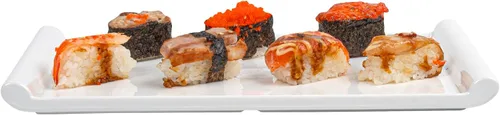 Vista 11 de Restaurantware Voga - Platos de servir de 12 x 7 pulgadas, 10 platos rectangulares para sushi, pequeños, resistentes a roturas, platos blancos