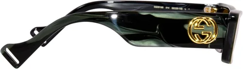 Vista 3 de Gucci GG0516S 014 VerdeBronce Rectangular 2.047 in Gafas de sol para mujer, VerdeDoradoLogotipo de bronceFlash