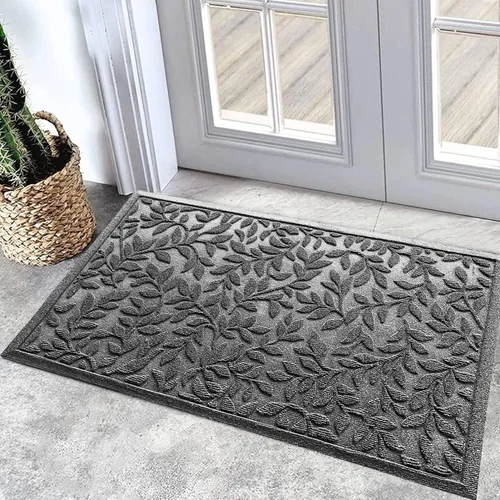Vista 25 de Bulijojo Tapete de entrada frontal, duradero, resistente, tapete de bienvenida grueso, absorbente, de goma natural, antideslizante, fácil