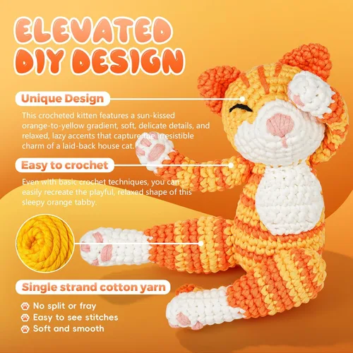 Vista 7 de Gipony Crochet Kit for Beginners Animal,Crochet Animal Kits,Crocheting Kit for Starters,Learn to Crochet with Step-by-Step Video Tutorials,Beginner