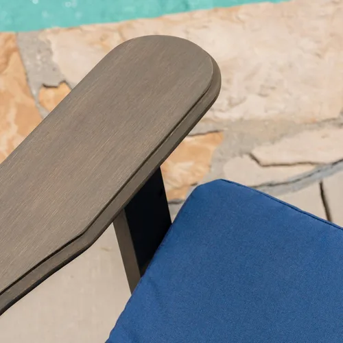 Vista 6 de Christopher Knight Home Amenda - Sillas plegables Adirondack de madera de acacia para exteriores con cojines (juego de 2), gris, gris y azul marino