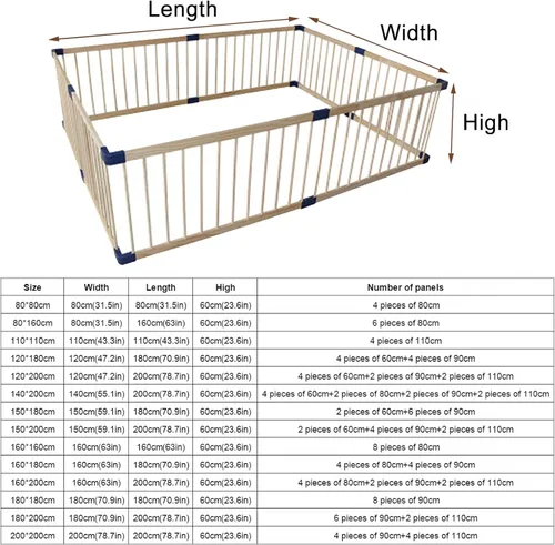 Vista 7 de Jolan Corralito para bebés de madera, para interiores y exteriores, centro de actividades para niños, valla transpirable y duradera, corralito