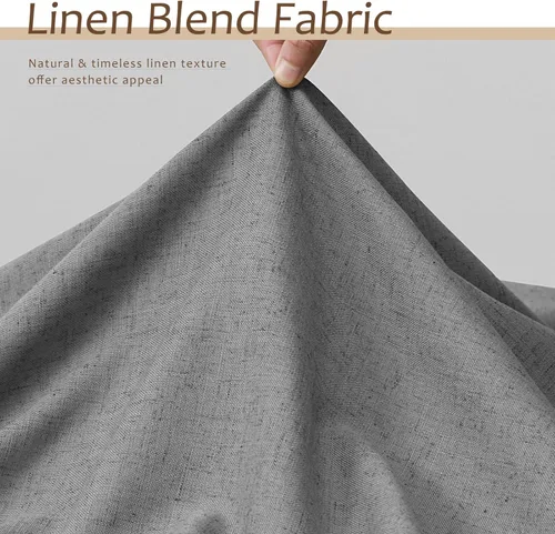 Vista 241 de Aersas Aqua Green Linen Curtains 84 Inches Long 2 Panels Set Back Tab Rod Pocket Living Room Curtain Farmhouse Rustic Light Filtering Hook Drapes