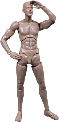 Vista 12 de 1/12 Male Action Figure,6inches Strong Muscular Body Man Soldier Super Flexible Figure Model for Custom Sketch Practice Collection