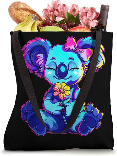 Vista 4 de Streetwear synthwave 80s 90s retro lindo niñas koala & flower Tote Bag