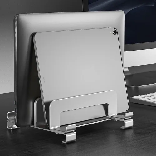 Vista 2 de Vertical Laptop Stand Holder, Laptop Holder with Adjustable Dock, 3 in 1 Computer Stand Desktop Laptop Holder for Laptop/Tablet