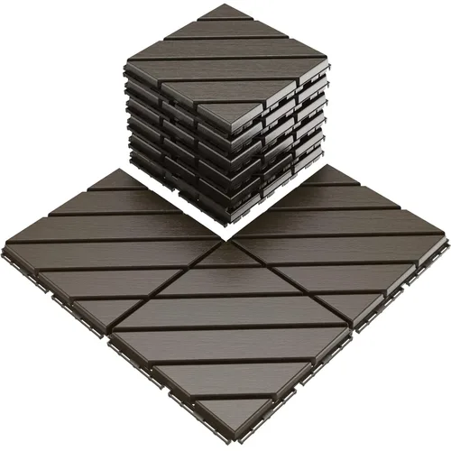 Vista 16 de VANCASTLE - Baldosas entrelazadas de plástico para plataformas, de 11.8 x 11.8 pulgadas (paquete de 9), suelos para patio impermeables