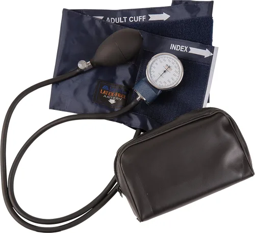 Vista 9 de MABIS Precision Series - Juego manual de esfigmomanómetro aneroide para presión arterial con brazalete de nailon calibrado y funda de transporte