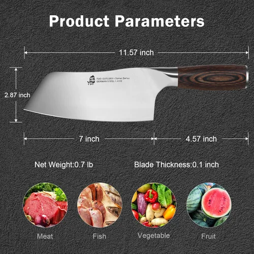 Vista 5 de TUO Cuchillo utilitario pequeño de 5 pulgadas, cuchillo multiusos de cocina, cuchillos de pelar de verduras y cuchilla de verduras, cuchillo de chef