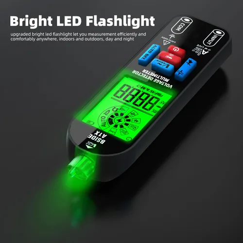 Vista 4 de BSIDE Probador de multímetro digital inteligente Voltímetro eléctrico recargable Capacitancia Diodo Continuidad Resistencia Live Check AC DC