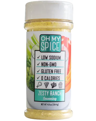 Zesty Ranch - Condimento Keto bajo en sodio de Oh My Spice 0 calorías, 0 carbohidratos, 0 azúcar, sin gluten, paleo, sin OMG, sin MSG sin