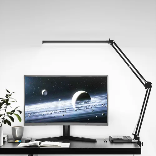 Vista 9 de Lámpara LED de escritorio, lámpara de mesa de manicura, cabezal de lámpara de 16 pulgadas, luz de dibujo regulable para el cuidado de los ojos con 3