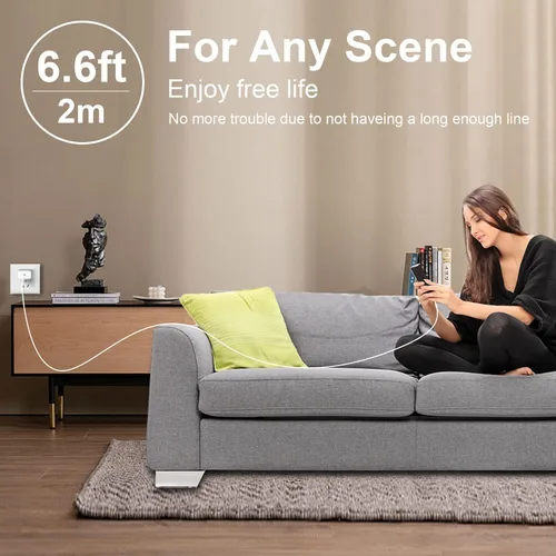 Vista 7 de Paquete de 3 cargadores rápidos para iPhone, PD 20 W, USB C, cargador de pared, adaptador de corriente con 3 unidades de 6 pies extra largo USB C a