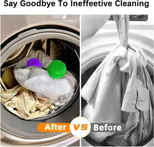 Vista 7 de Juego de 2 bolas de lavado de detergente natural no químico para lavadora, ecológicas, juego de 2