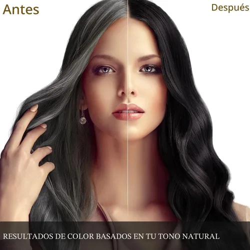 Vista 5 de cosmpro Champú de tinte de cabello negro 3 en 1 para mujeres/hombres para cobertura de canas, champú de color instantáneo para cabello