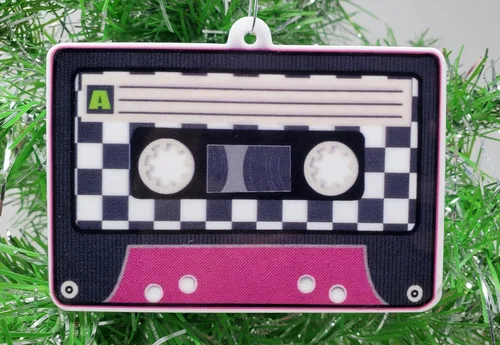 Vista 3 de Cinta de casete de los años 80 con temática retro adorno navideño (C74)