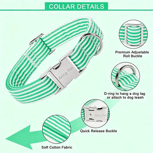 Vista 311 de ARING PET Collar de perro con la bandera estadounidense, lindos collares patrióticos para perros, collares ajustables para mascotas del 4 de julio