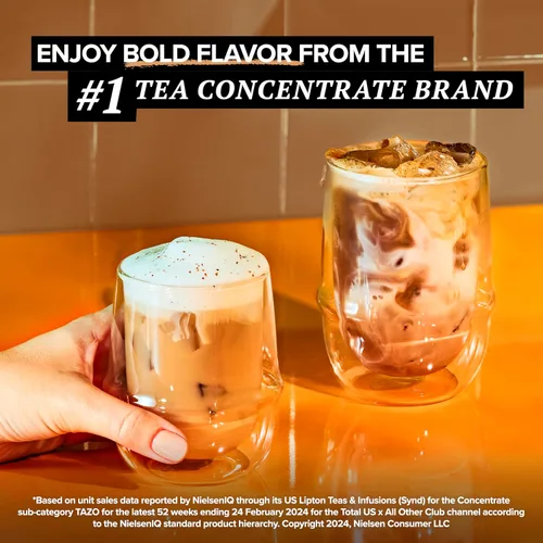 Vista 9 de TAZO Classic Chai Latte, concentrado de té negro, té chai con cafeína fácil de servir para lattes diarios, cócteles sin alcohol y caliente o helado