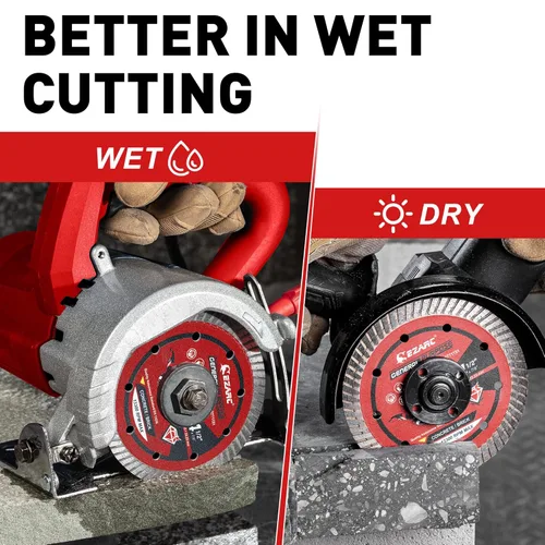 Vista 5 de EZARC Hoja de diamante de 4.5 pulgadas, hojas de sierra de diamante Turbo para amoladora angular, hoja de piedra de 4.5 pulgadas para corte rápido