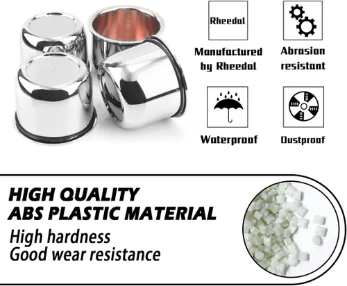 Vista 6 de 4 Piezas Tapas Centrales de Rueda de Remolque de 3.03 pulgadas Push Through Diámetro Interior 3.03" Alto 2.36" Tapa de Cubo para Camión SUV RV