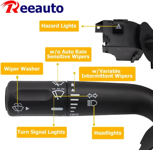 Vista 3 de Interruptor de combinación de atenuador de limpiaparabrisas multifunción para 2005-2008 F150, Lincoln Mark LT 2006-2008, reemplazo OEM #