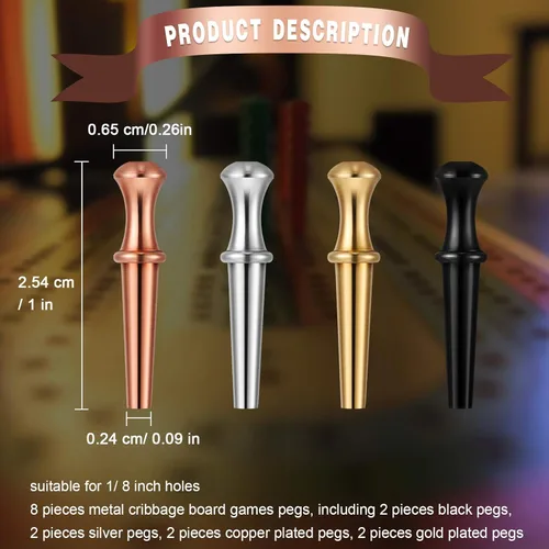 Vista 6 de Mudder 8 piezas de clavijas de metal para cuna con agujeros de 1/8 con un diseño cónico para clavijas de cuna con 4