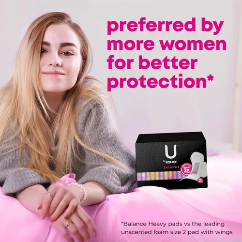 Vista 7 de U de Kotex Balance. Toallas sanitarias ultrafinas con alas, alta absorción, 46 unidades (el empaque puede variar)