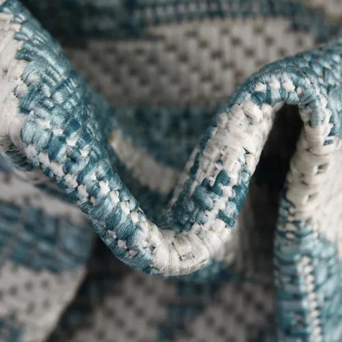 Vista 135 de Unique Loom - Tapete de la colección Outdoor Botanical, diseño de palmera (4.1 pies x 6.1 pies, rectangular, color azul/azul marino)