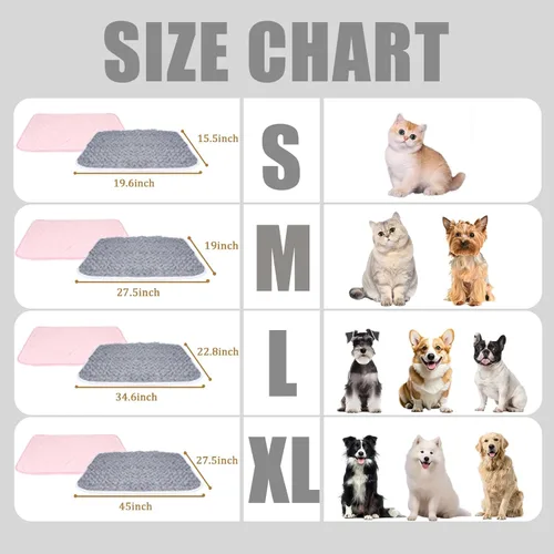 Vista 2 de SUPRIY Paquete de 2 tapetes autocalentables para gatos, color rosa y gris, tapete autocalentable para perro, almohadilla cálida para mascotas, cama