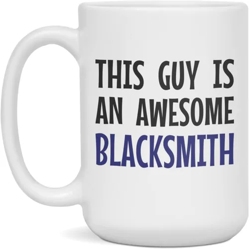 Vista 3 de This Guy is an awesome Blacksmith Mug, Gift For Blacksmith, Colleague, 11-Ounce White
