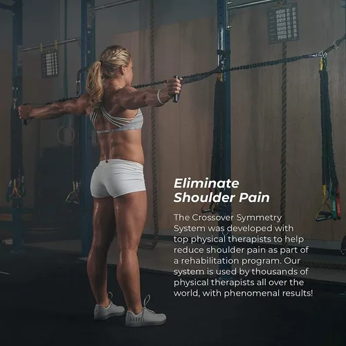 Vista 2 de Cuerdas cruzadas – Bandas de resistencia al hombro/ejercicio – Perfecto para calentamientos, cuidado de brazos, ejercicio de manguito rotador
