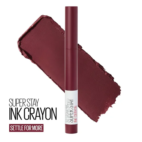 Vista 2 de Maybelline Super Stay Ink Crayon lápiz labial, lápiz labial mate con punta de precisión con sacapuntas integrado, larga duración de hasta 8 horas