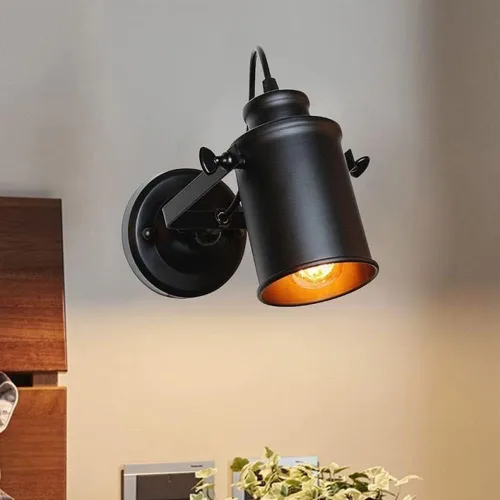 Loft Retro Industrial Adjustable Wall Sconce Light, E26/E27 Base Wall Lamp for Living Room, Restaurant, Porch, Aisle, and Store Decor – Vintage Iron